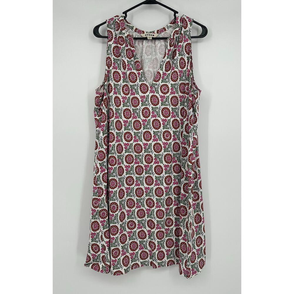 Boden Sleeveless Jersey Shift Dress In Gin Fizz Sunflower - Picture 4 of 9